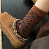 Retro Houndstooth Cotton Socks For Women