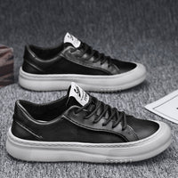 Autumn Men's Shoes Casual Leather Shoes Slip-on Sports Board Shoes Versatile Work Waterproof Easy Wear Tide Shoes