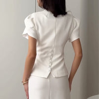 Women's Elegant Button-Front Lace-Patchwork Shirt