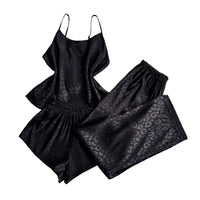 New Printed Faux-silk Pajama Set