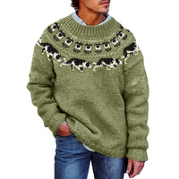 Mens Crew-Neck Sweatshirt With 3D Digital Print On Coarse Needle Fabric
