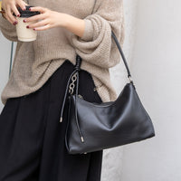Womens Natural Cowhide Shoulder Crossbody Bag