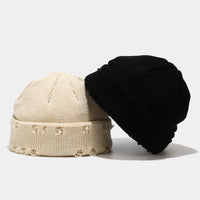 Hole knitted wool hat
