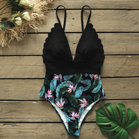 Printed triangle swimsuit
