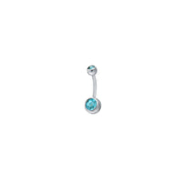 Round Inlaid Zircon Belly Button Umbilical Ring