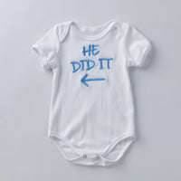 Cartoon animal alphabet black white baby romper
