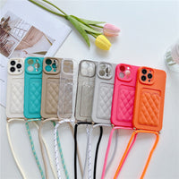 Card Lanyard Phone Case Diamond Diagonal Span