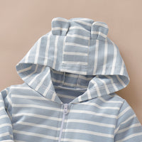 Blue cotton stripe jumpsuit