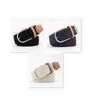 Women's Canvas Belt Student Pants Casual Stretch Braided Needle Buckle