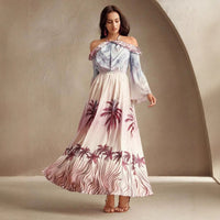 Printed Halter-Neck SpringSummer Resort Dress