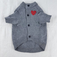 Dog Cat Autumn And Winter Warm Pet Sweater Small And Medium Solid Color Cardigan