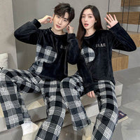 Coral Fleece Couple Plus Size Pajamas For Women