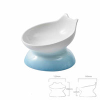Ceramic Oblique Mouth High-foot Cat Pet Bowl