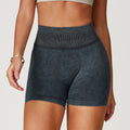 Seamless Stone Washed Yoga Shorts High Waist Hip Lift Shorts