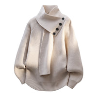 Mens Knitted Sweater With A Stylish Buttoned Design Offering A Loose Laid-back Fit