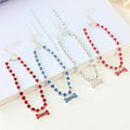 Rhinestone Bone Pendant Rhinestone Necklace