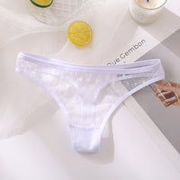 Ladies Hollow Sexy Solid Color Low Waist High Slit Briefs