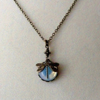 Dragonfly Green Crystal Creative Vintage Pendant Necklace