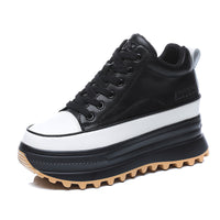 High-top Women's Fleece Leather Fashion Casual Platform Shoes