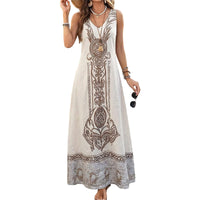 White Bohemian Style Dress For Women
