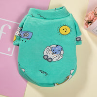 Dog Plus Fleece Warm Clothes Printed Pullover Sweater