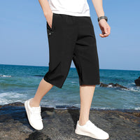 Ice Silk Capri Pants Men's Summer Thin Casual Quick-drying