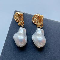 Silver Needle Irregular Shaped Bright Ear Studs