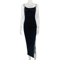 Summer Fashion New Sexy Slit Chain-Strap Dress
