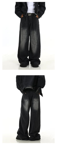 Men's Special-interest Design American Retro Washed Jeans