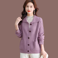 Outerwear Loose Casual Stretch Long Sleeve Sweater