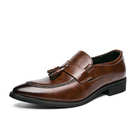 Mens British-style Casual Fashionable Business Tassel Leather Shoes