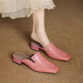 Flat, Outerwear-friendly 3cm-heeled Mule Shoes With A Chic Square Toe
