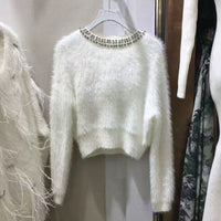 Stylish Cropped Womens Pullover Sweater