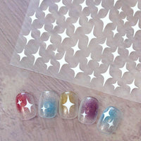 Embossed Black-and-white Butterfly Rose Nail Stickers