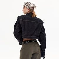 Sweet Cool Short Denim Jacket Casual Ins Hong Kong Style Easy Matching Coat
