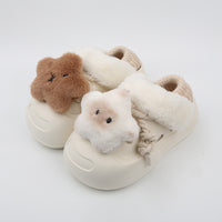 Cute Plush Detachable Fleece-lined Insulated Outdoor Slip-ons With A Thick Sole