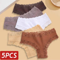 Rib Cotton Underwear Lace Sexy Pure Mid-waist French Style Women's Briefs