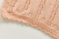 Hollowed-out Knit Suspenders Set Jacquard Bind