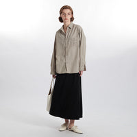 Retro Wrinkle Dry Pocket Design Shirt Loose Long Sleeve