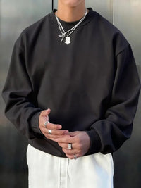 Mens Long-sleeve Wool Pullover Casual Sweatshirt