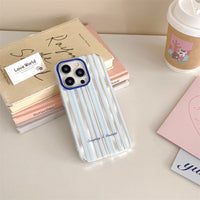 Simple And Versatile Blue Striped Bow Phone Case