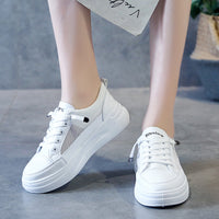 Mesh casual platform white shoes