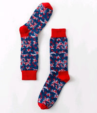 autumn and winter women's socks, tube art fireworks, national wind painting, female socks, cotton personality, colorful socks, female new