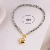 Fashionable Heart-Shaped Cross Tassel Pendant Necklace