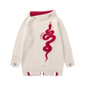 Autumn And Winter Design Sense Niche Women's Diagonal Collar Idle Style Loose And Warm Knitwear
