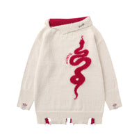 Autumn And Winter Design Sense Niche Women's Diagonal Collar Idle Style Loose And Warm Knitwear