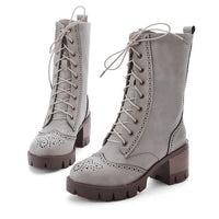 Women's New Chunky Heel Boots Strap