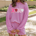 Trendy Printed Womens Long-Sleeve Hoodie And Shorts Two-Piece Set