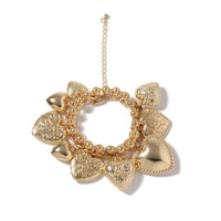 Double-layer Stacked Chain Heart Pendant Bracelet