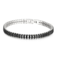 6mm Bracelet 18K Gold Stainless Steel Bracelet Inlaid With Rectangular Colored Zircon Stones